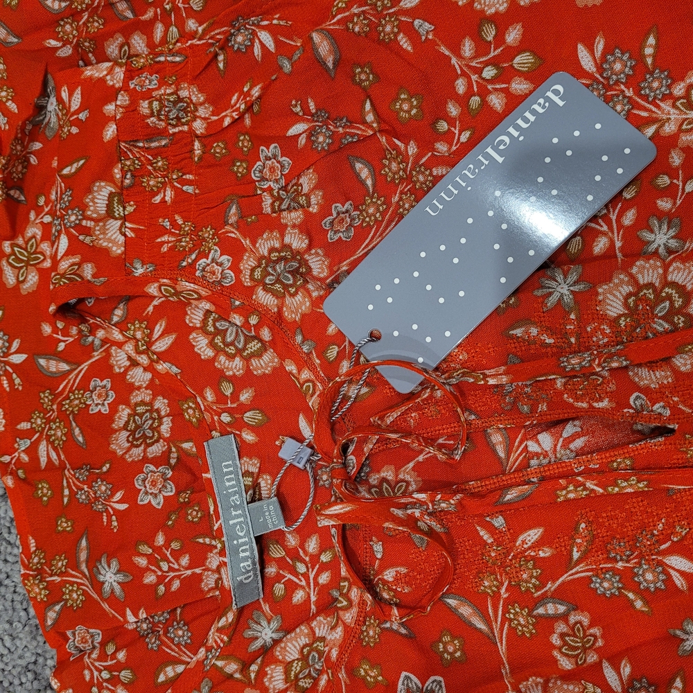 NWT Daniel Rainn Floral Blouse - Picture 5 of 6